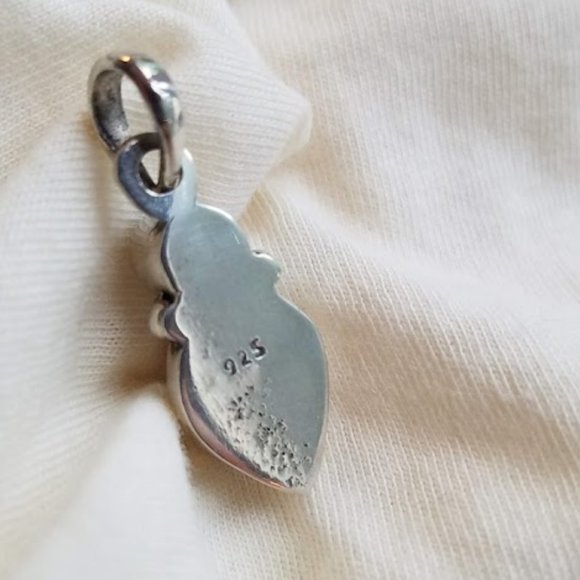 Amber Pearl Sterling Silver Pendant Fossil Tree Heal Forest Ocean Gift Holiday - Picture 4 of 7